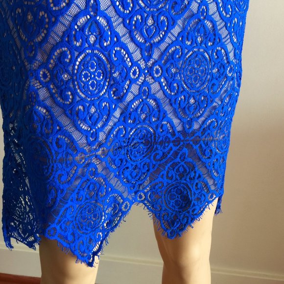 Striking Blue Strapless Dress - Picture 8 of 11